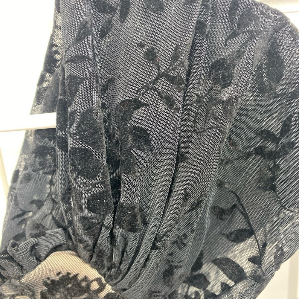 Floral Velvet Bralette Festival Whimsy Sexy Goth Top Crop Lacey Medium - Picture 4 of 8